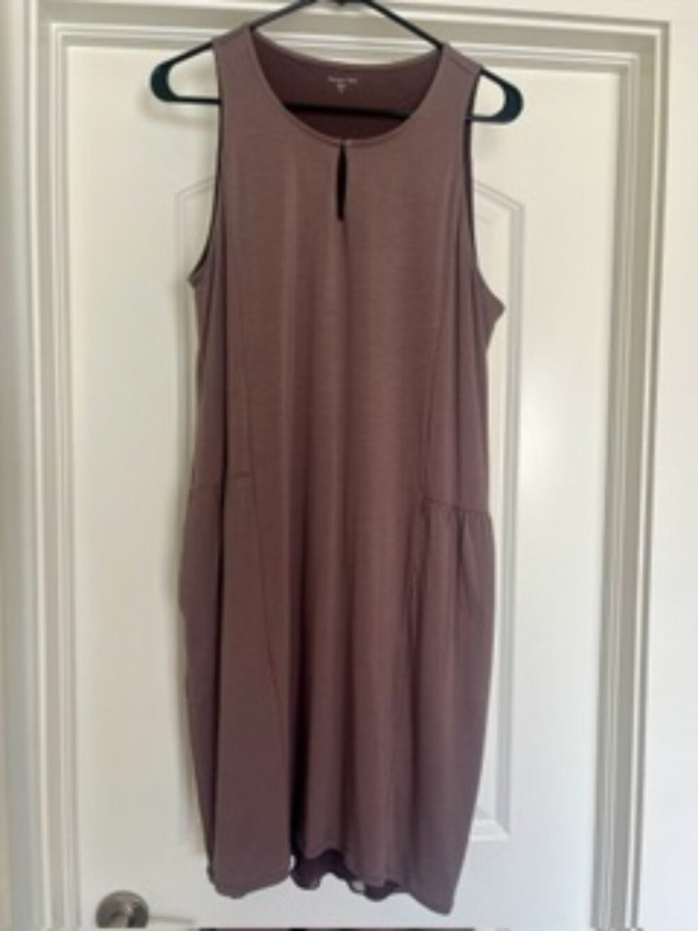 Garnet Hill Dress, Taupe, Side/ Hip Pockets, Size M